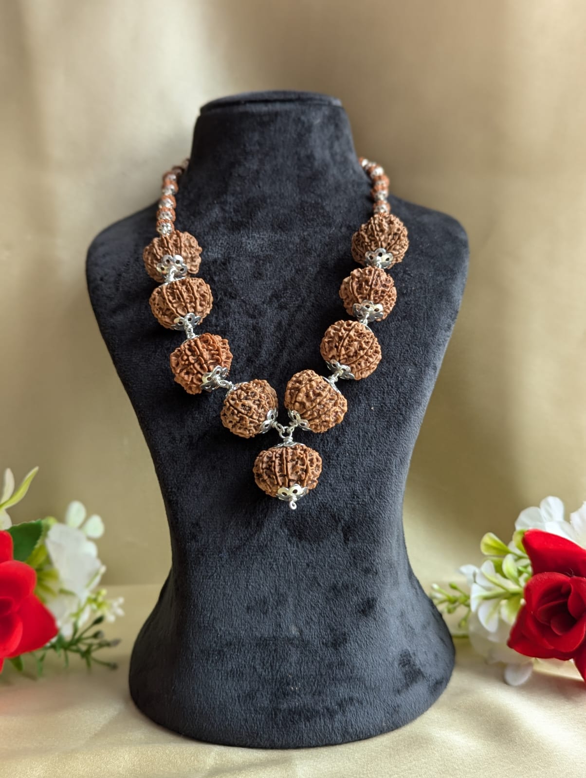 Nava Durga Mala silver capping with Rudraksha Chain